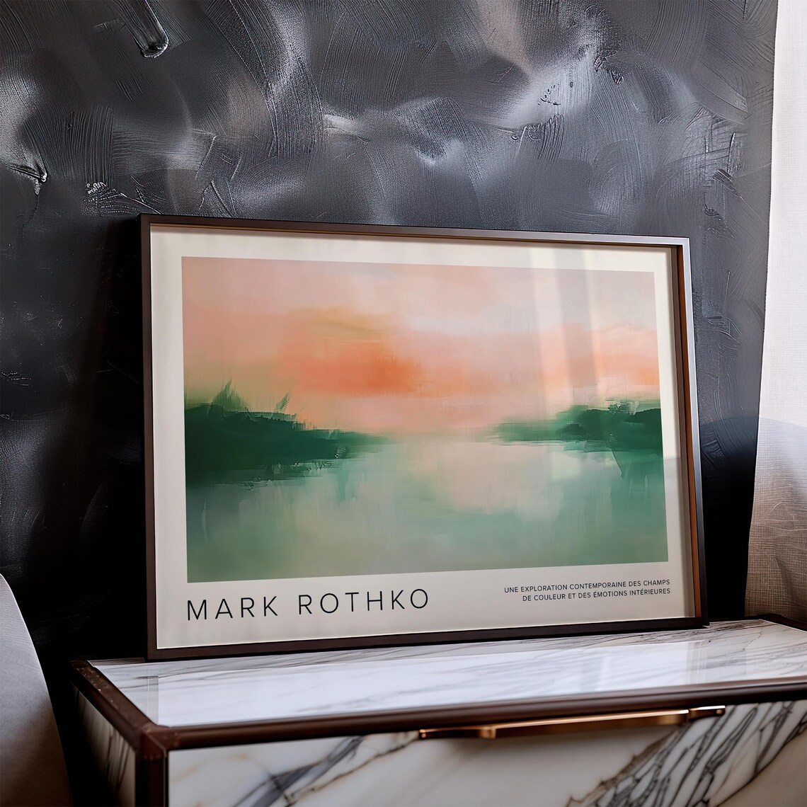 Mark Rothko Soft Pastel Pink and Green Abstract Nature Poster - Image 3