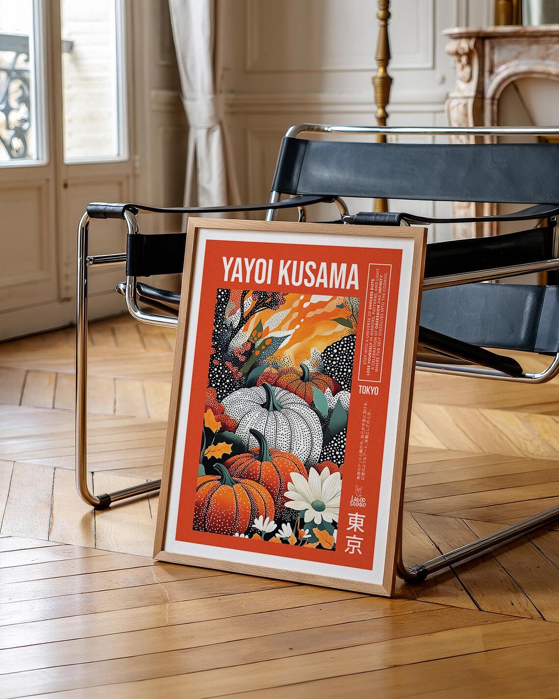 Dotted Autumn Pumpkins With White Daisy Yayoi Kusama Tokyo Poster - Image 3