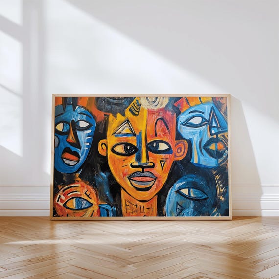 Bold African Abstract Wall Art Colorful Vibrant Poster For Boys Room Teen Bedroom Living Room Or Office Game Room Print Large Picture