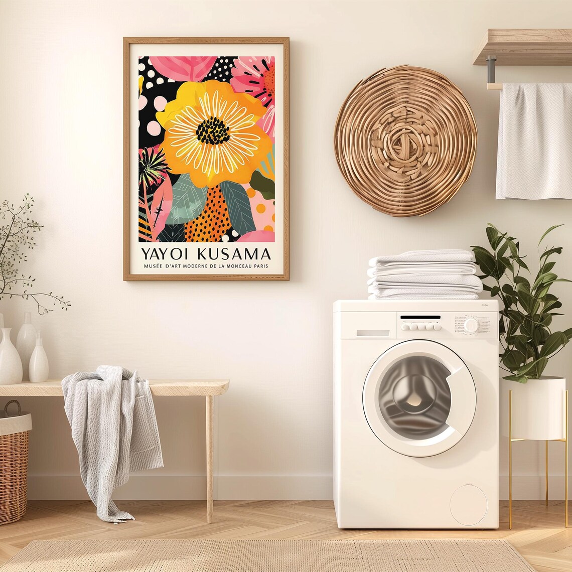 Yayoi Kusama Radiant Yellow Flower Polka Dot Garden Bloom Poster - Image 3