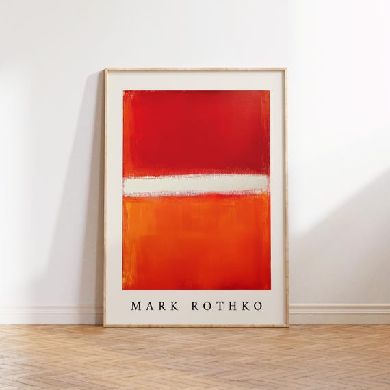 Red Orange Abstract Wall Art Rothko Inspired Bold Colour Print Modern Statement Artwork For Living Room Bedroom Office