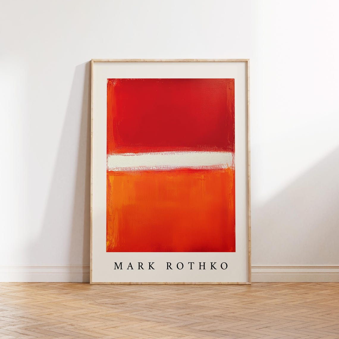 Red Orange Abstract Wall Art Rothko Inspired Bold Colour Print Modern Statement Artwork For Living Room Bedroom Office