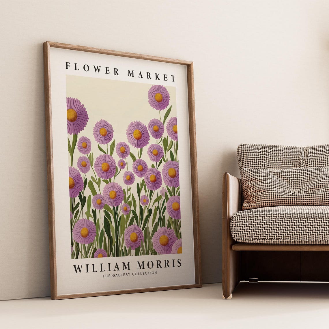 William Morris Flower Market Purple Daisy Botanical Gallery Poster