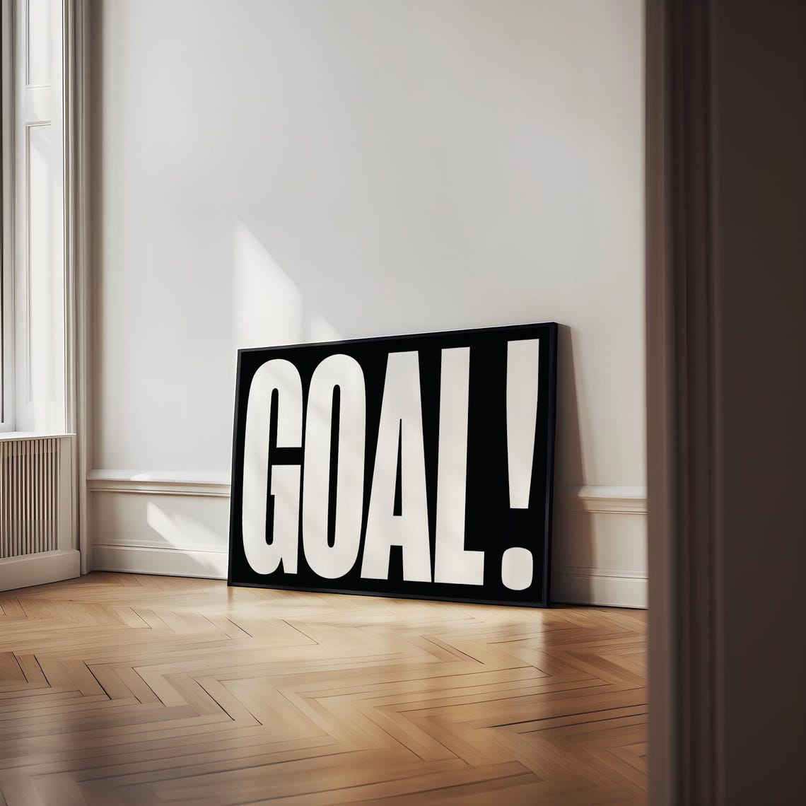 Goal Bold Typography Poster Black Background Sports Fan Wall Decor - Image 3