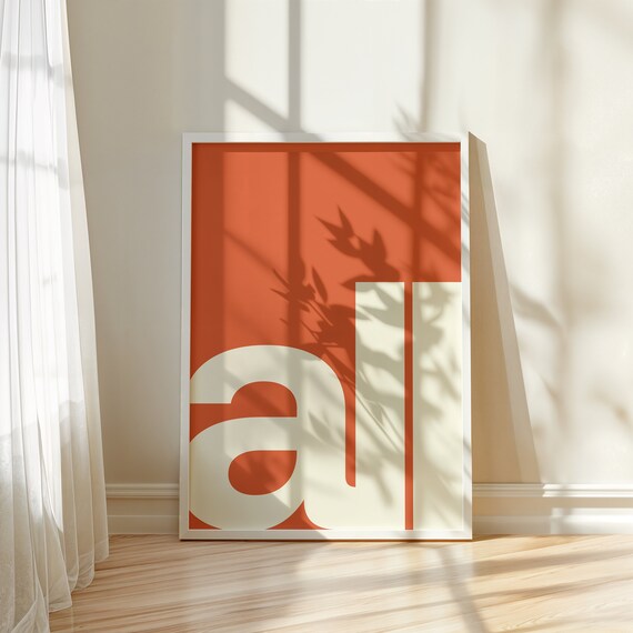 Modern Poster For Office Art Print And Poster Orange Typography Wall Art Bedroom Poster Typography Print For Bedroom Art Entryway Poster