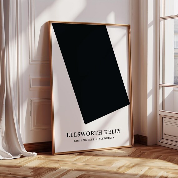 Ellsworth Kelly Modern Minimalist Poster Bold Black And White Abstract Wall Art Large Geometric Bold Decor For Office Or Living Room