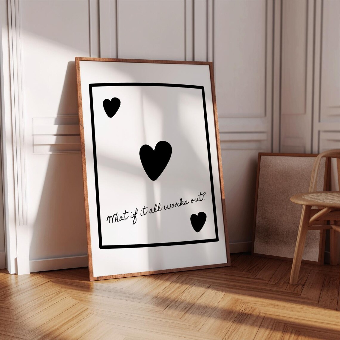 What If It All Works Out Hearts Playing Card Hopeful Quote Poster