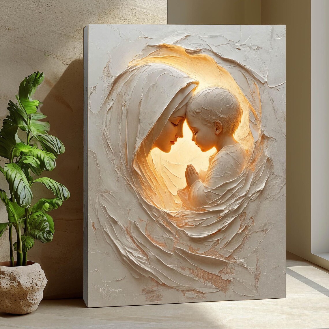 Madonna And Child, Virgin Mary With Baby Jesus Art Print