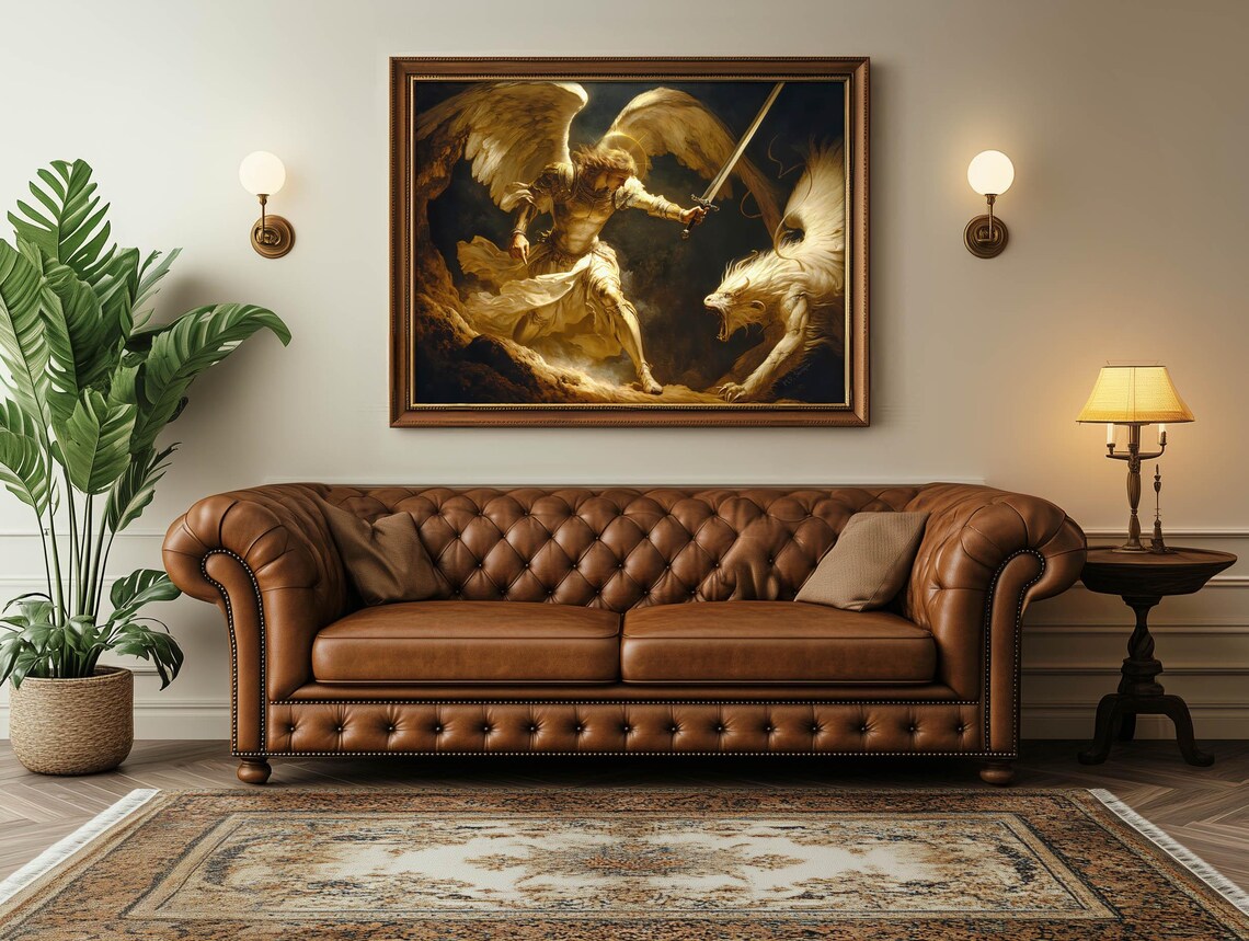 Saint Michael The Archangel In Battle Art Print - Image 5