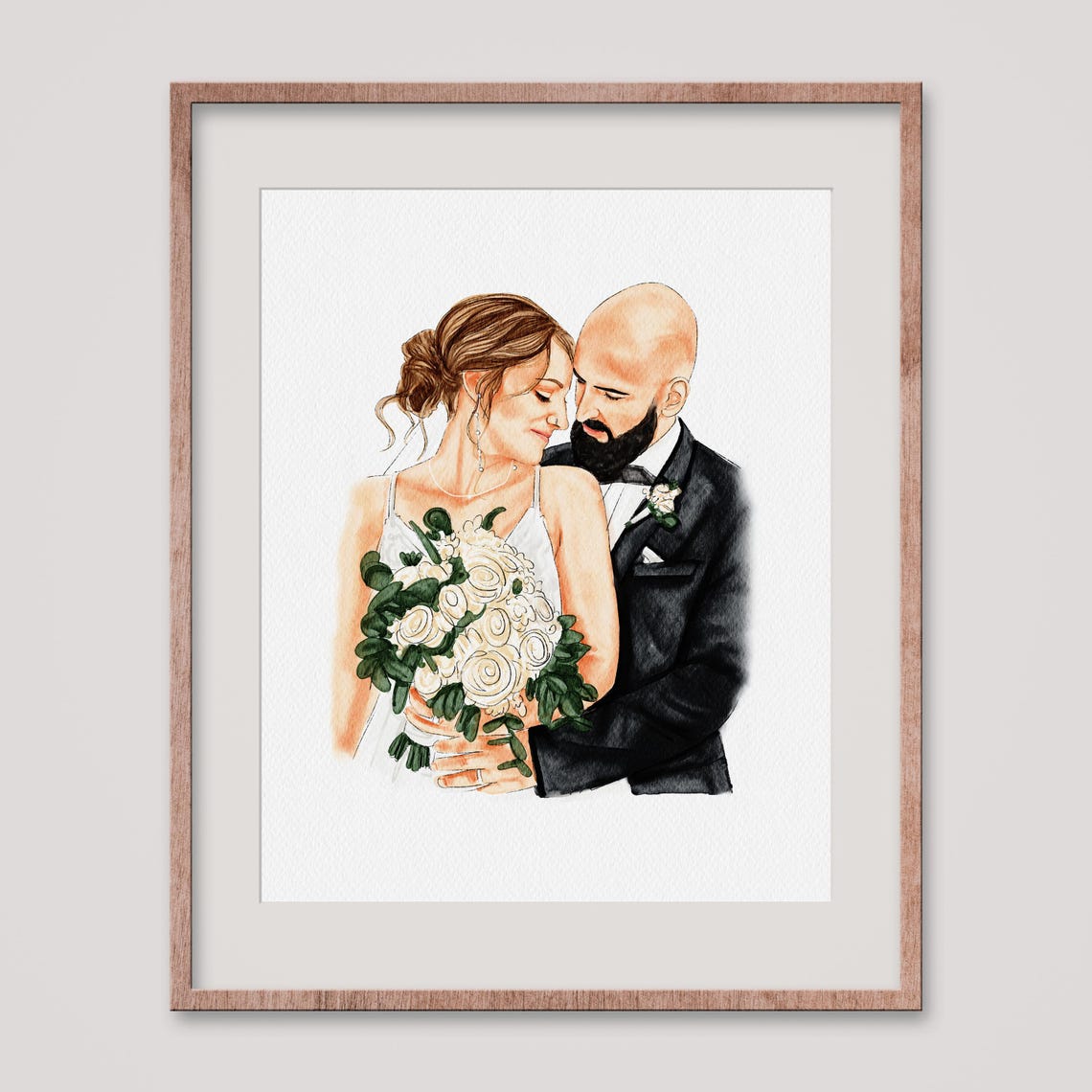 Hand Drawn Custom Family Portrait Miniature Painting From Photo Minimal Family Painting Family Portrait From Photo Hand Painted Portrait - Image 3