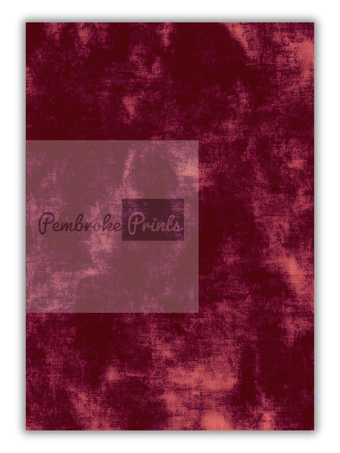 Deep Red Velvet Textured Abstract Moody Retro Style Wall Art - Image 2