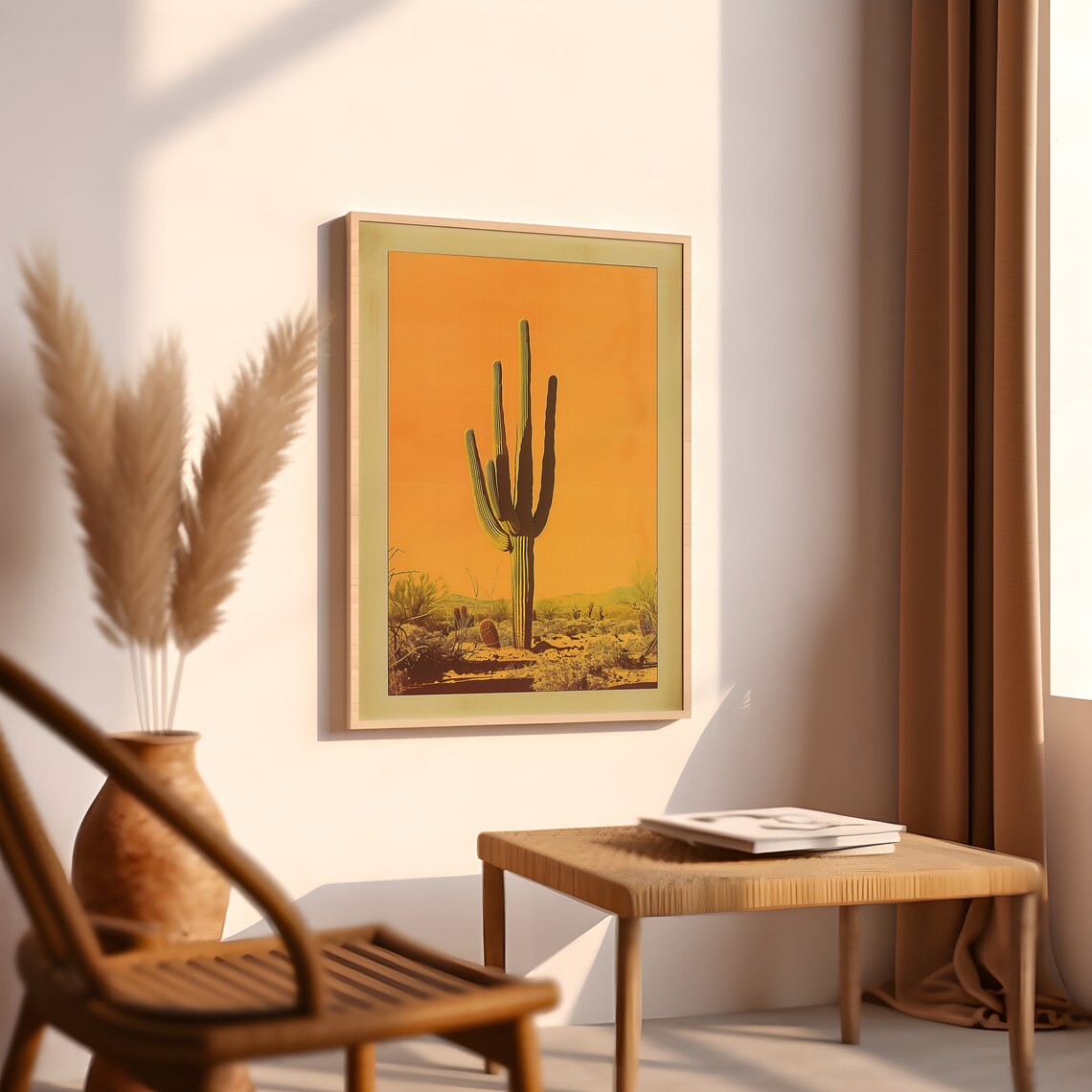 Vintage Saguaro Cactus Print, Sonoran Desert Poster - Image 2