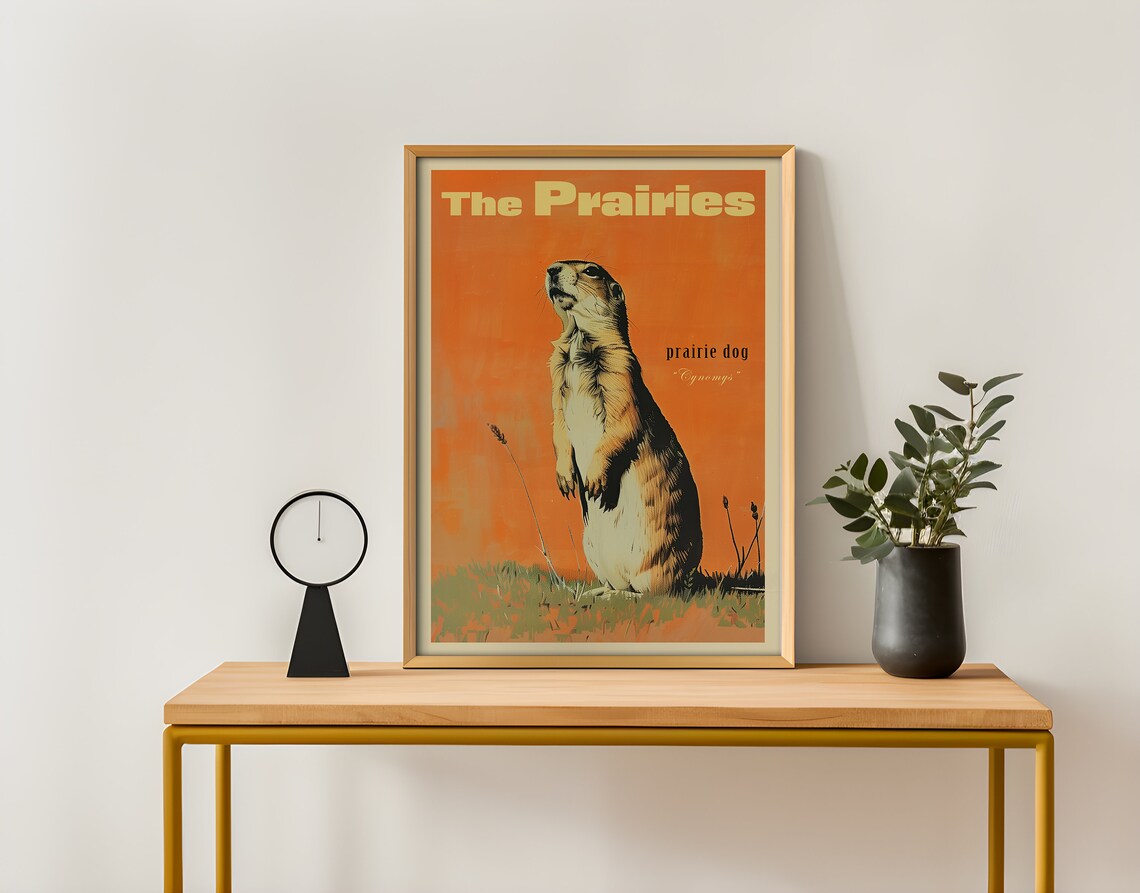 Vintage Prairie Dog Print, Retro Outdoors Poster - Image 4