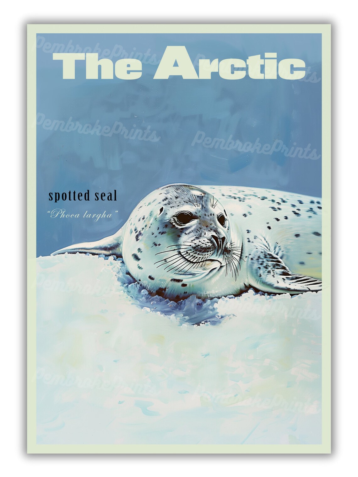 Vintage Spotted Seal Travel Poster, Alaskan Outdoors - Image 3