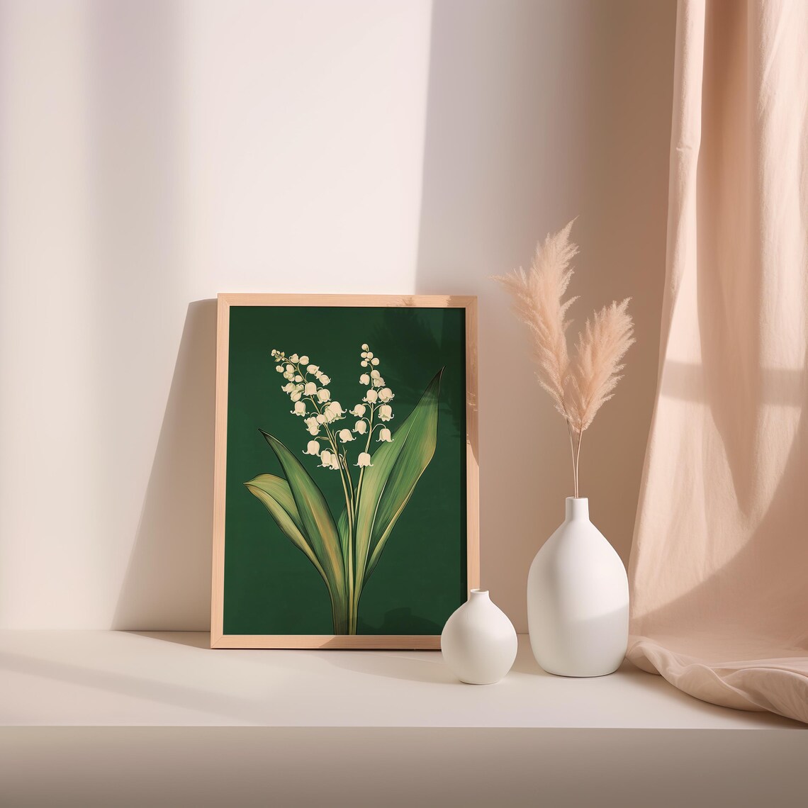 Vintage Lily Of The Valley Art Print, Rustic Farmhouse - Image 4