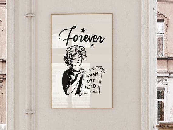 Laundry Sign Utility Room Art Laundry Room Wall Decor Funny Laundry Print Poster Retro Laundry Wall Hang Utility Room Sign Wash Room Refresh