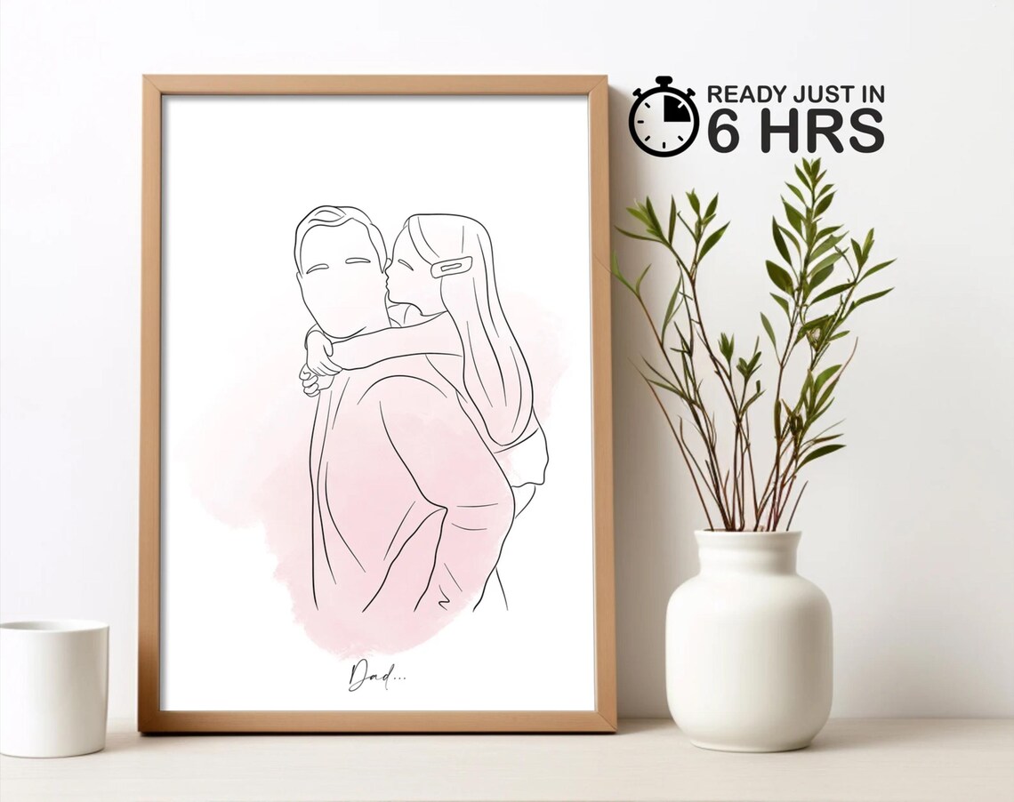 Personalized Father's Day Custom Dad Portrait Art