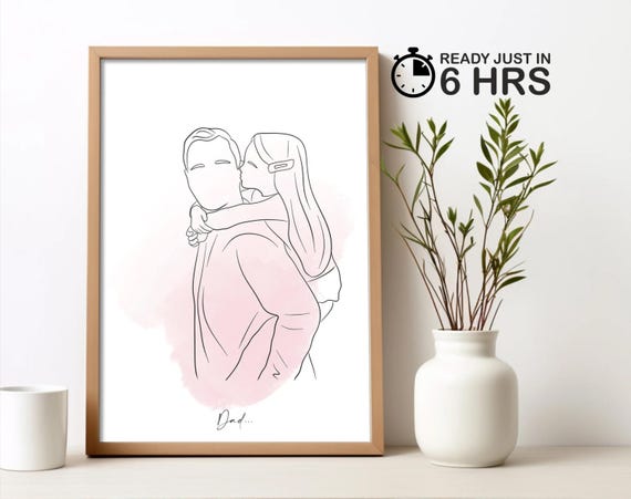 Personalized Father's Day Custom Dad Portrait Art