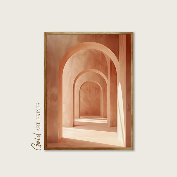 Arch Mid Century Art Print Wall Art Modern Abstract Archway Wall Art Prints Contemporary Orange Home Decor Gap24058
