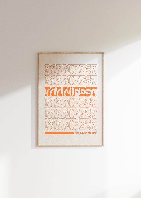 Manifest That Shit Quote Print Funny Manifestation Aura Print Law Of Attraction Wall Decor Typography Art Gift For Spiritual Friends