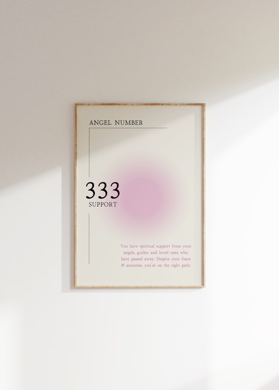 Angel Number 333 Minimalistic Print Spiritual Poster For Divine Guidance Art Zen Home Decor Minimalist Wall Art
