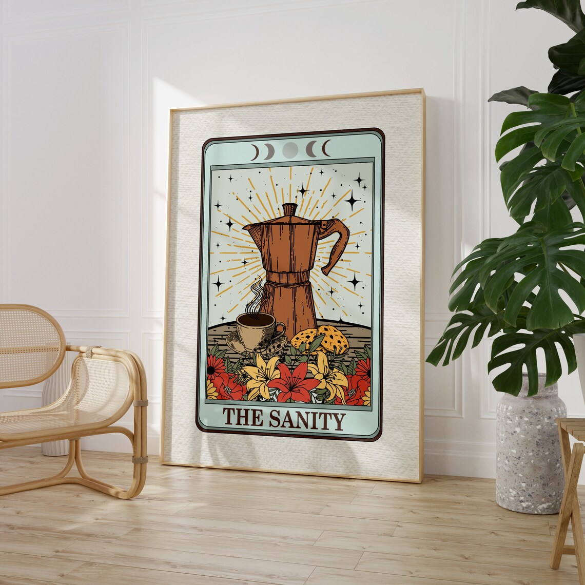 Sanity Tarot Card Coffee Print, Witchy Decor - Image 3