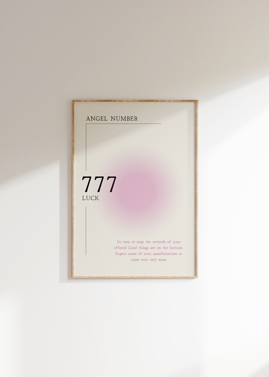 Angel Number 777 Minimalist Spiritual Art Print