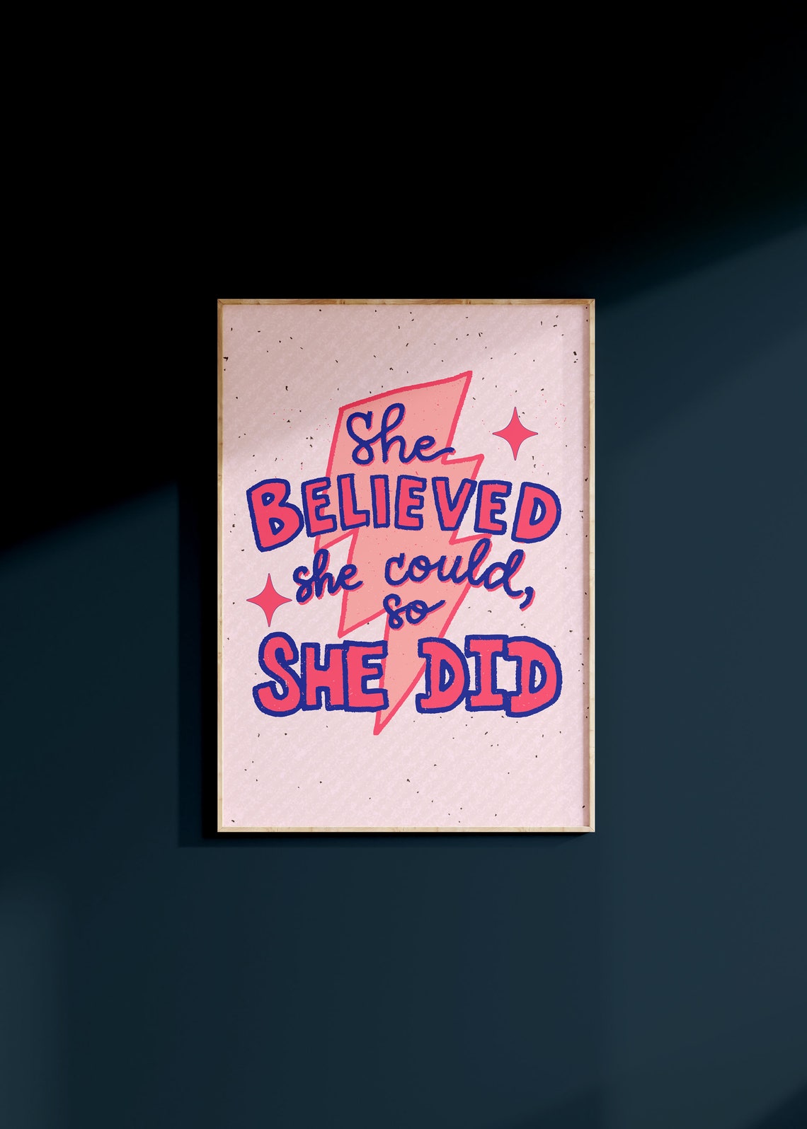 She Believed She Could So She Did Lightning Bolt Girl Power Poster