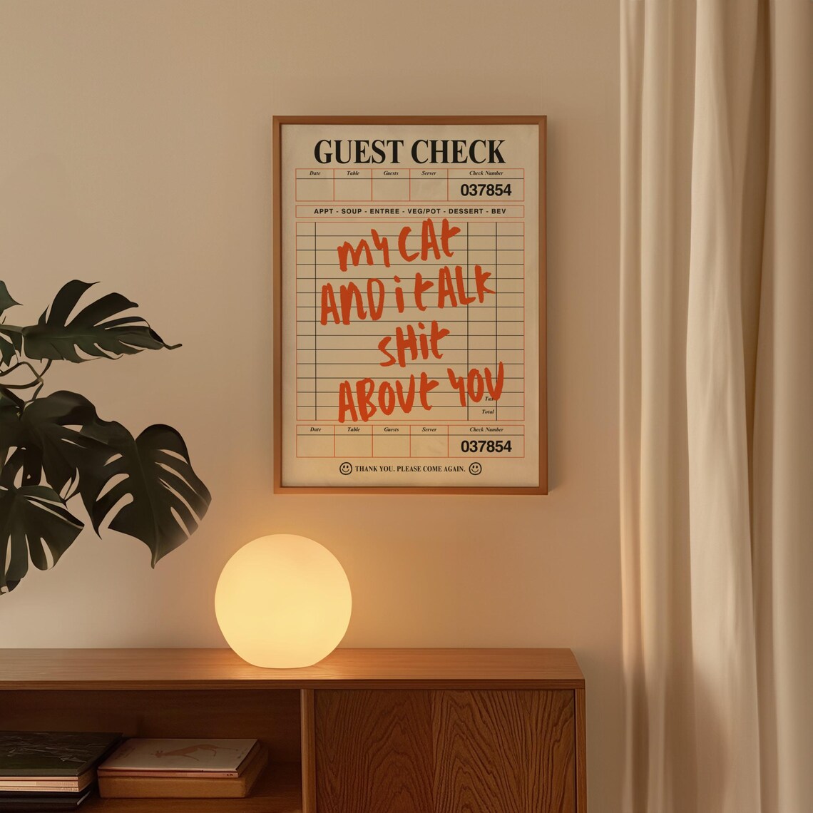 My Cat And I Talk About You Funny Cat Guest Check Receipt Poster - Image 2