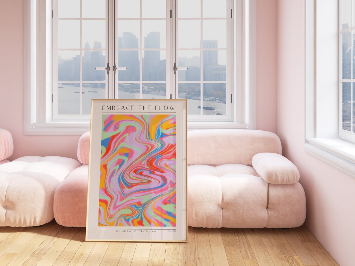 Embrace The Flow Quote Art Print, Aesthetic Gradient - Image 2
