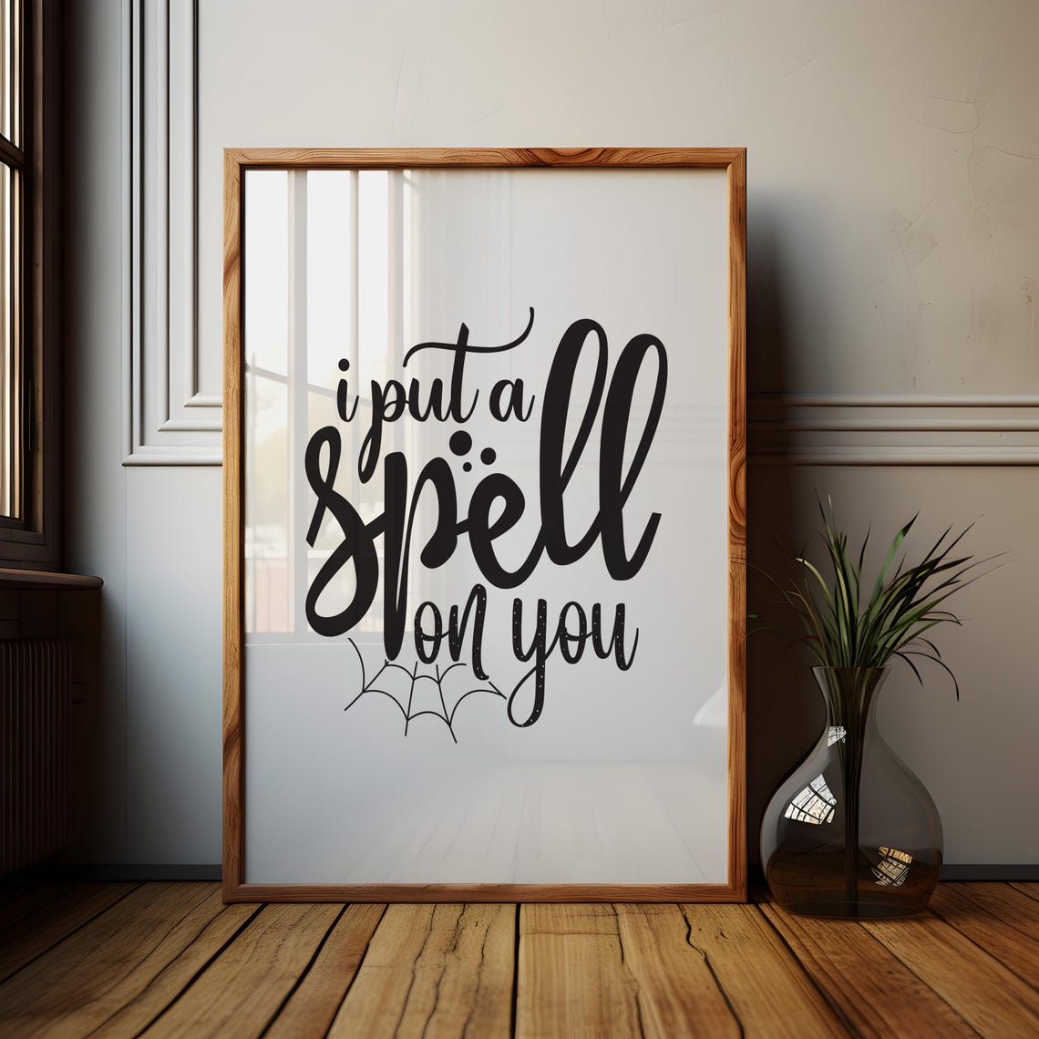 I Put A Spell On You Halloween Witch Quote Typography Poster