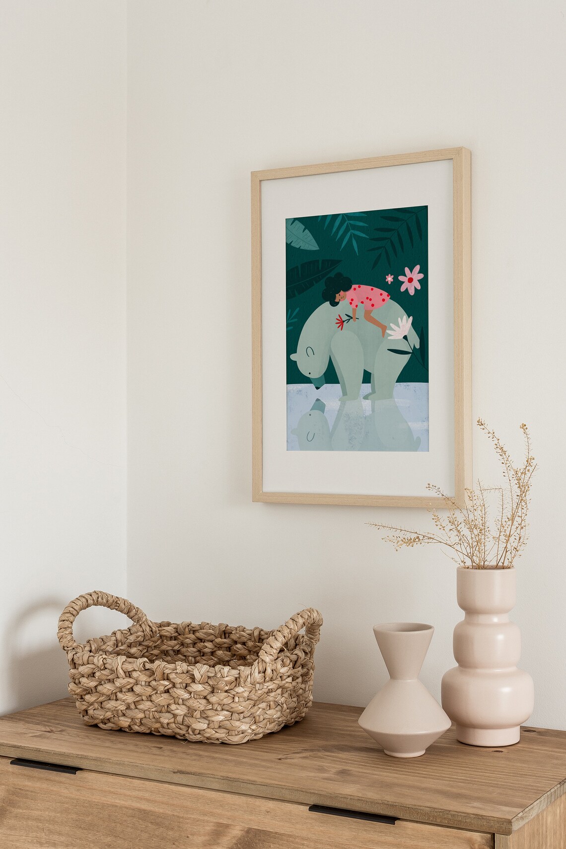 Soley And The Bear Nursery Kids Illustration Art Print - Image 2