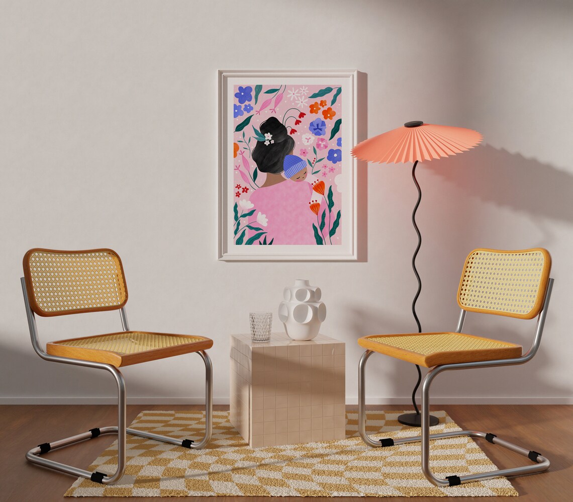 Plant Mum Motherhood Art Print, Nursery Wall Decor - Image 2