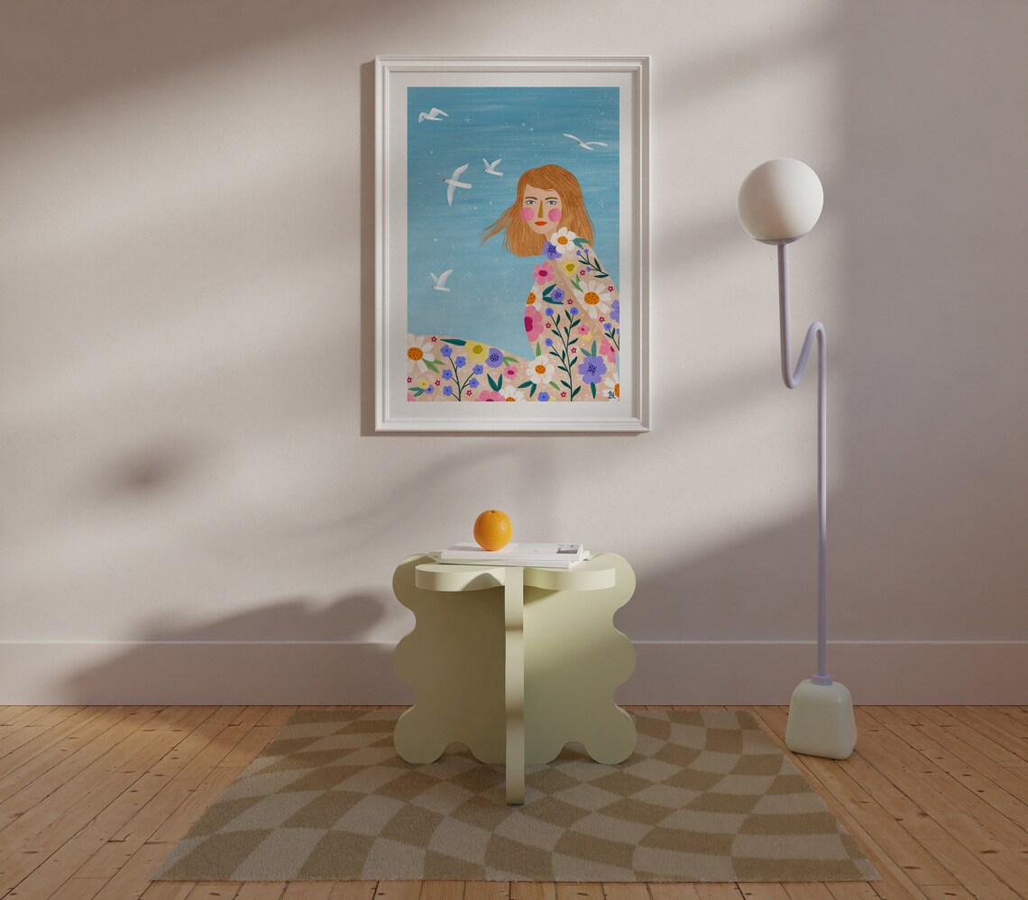 Taylor Illustrated Art Print, Floral Fan Art Decor - Image 4
