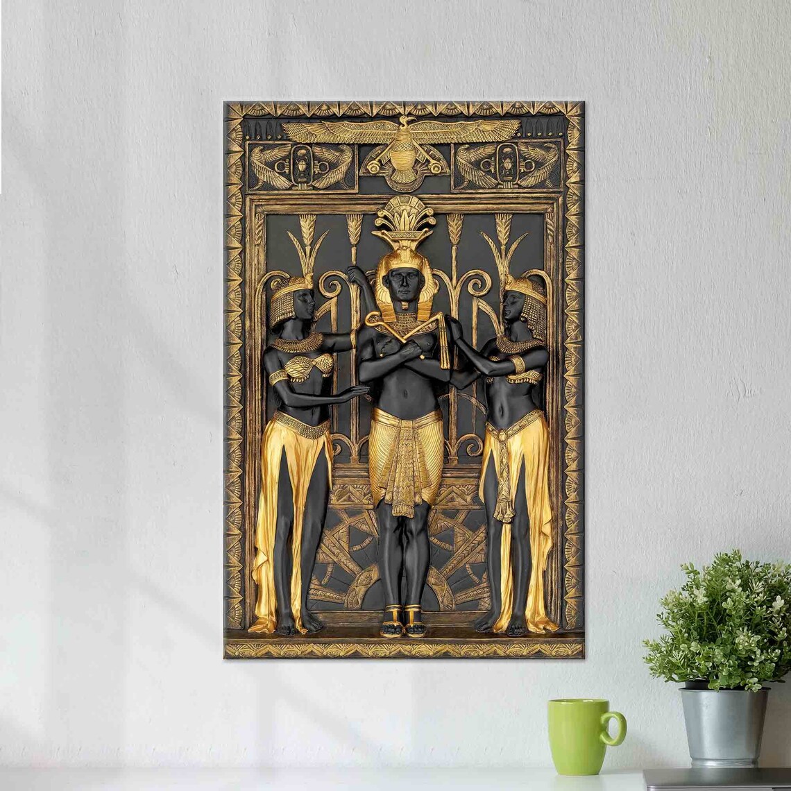 Ancient Egypt Black and Gold Modern Art Print