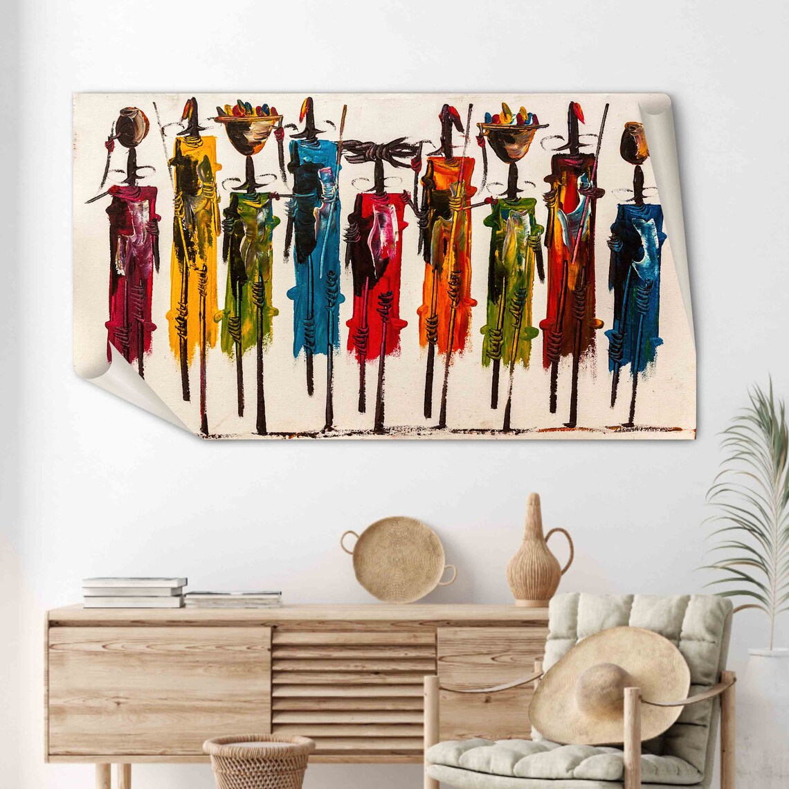Masai People Abstract Modern People Art Print - Image 2