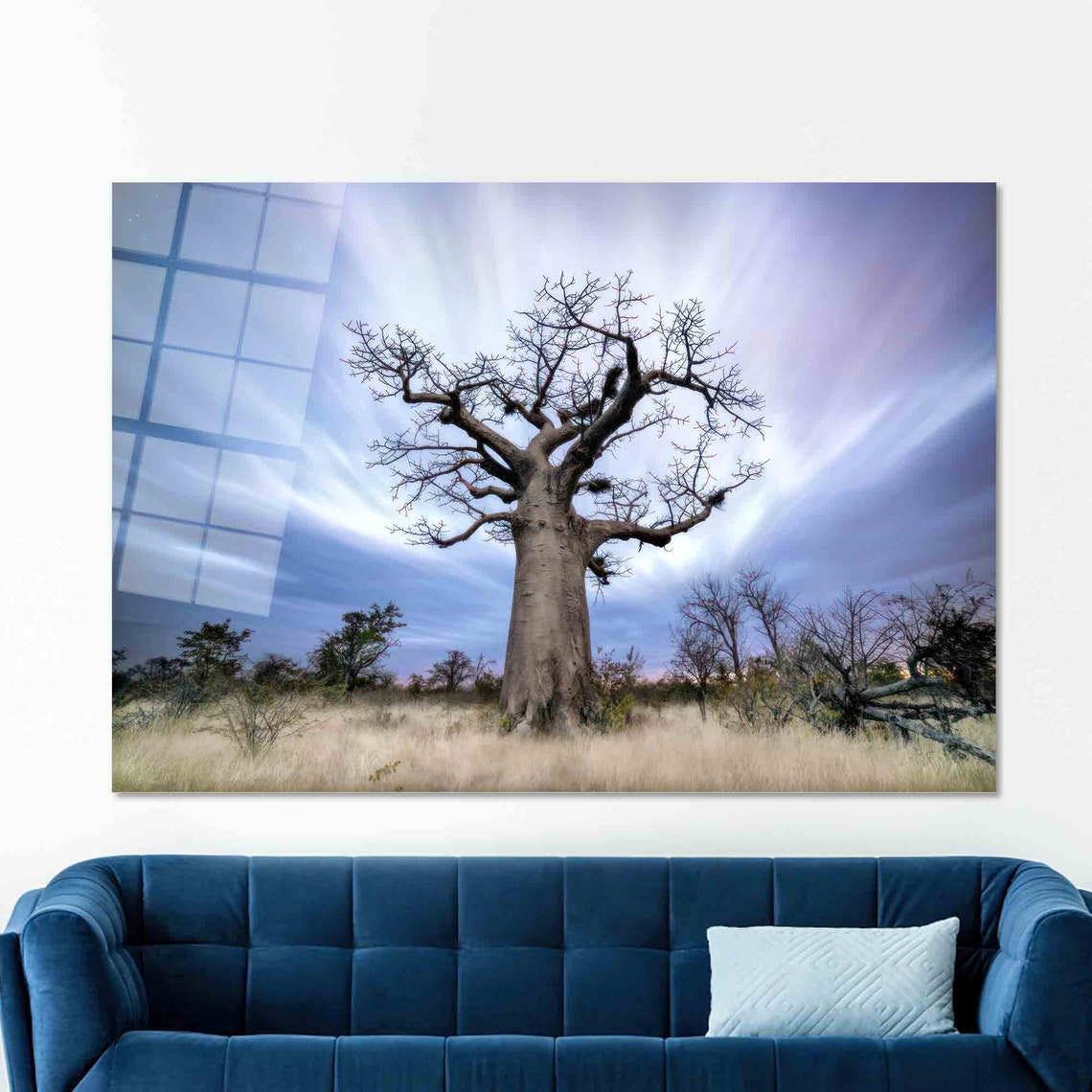 Majestic Baobab Tree African Savanna Twilight Landscape Poster - Image 2