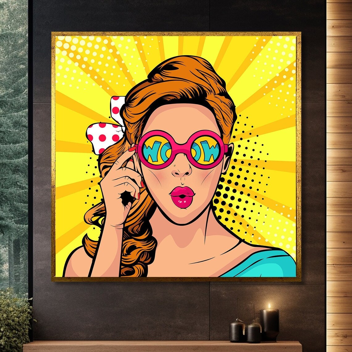 Retro Pop Art Woman, Bold Fashion Illustration
