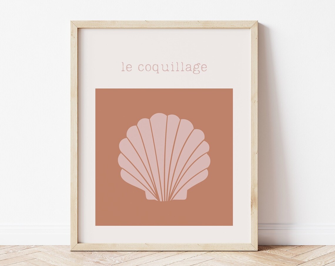 Boho Sea Shell Coastal Summer Beach Art Print