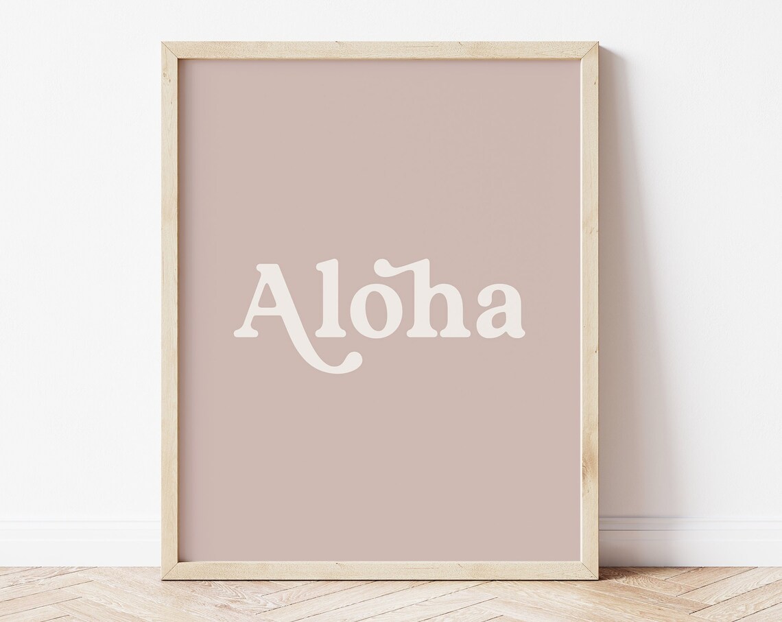 Pink Aloha Boho Hawaii Art Print, Nursery Decor