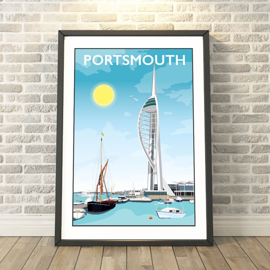 Portsmouth Tower Hampshire Travel Poster, Tabitha Mary