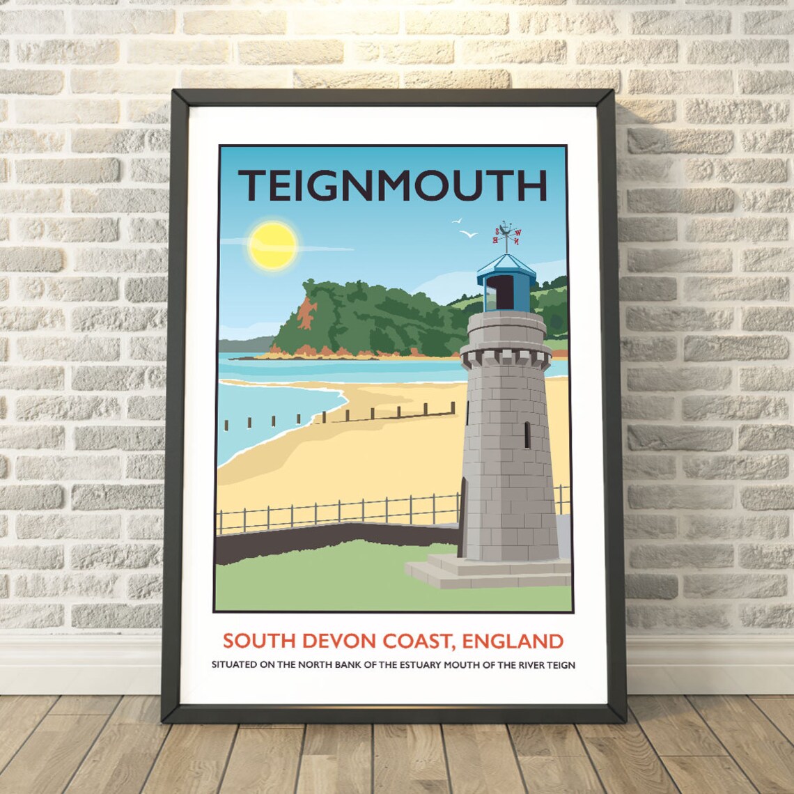 Teignmouth Devon Travel Poster, Memory Print