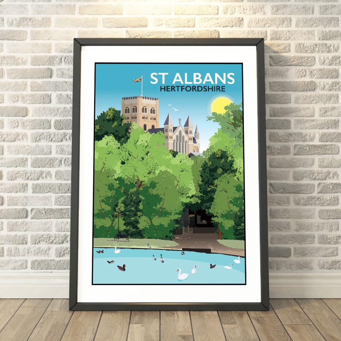 St Albans Hertfordshire Travel Poster, Memory Print
