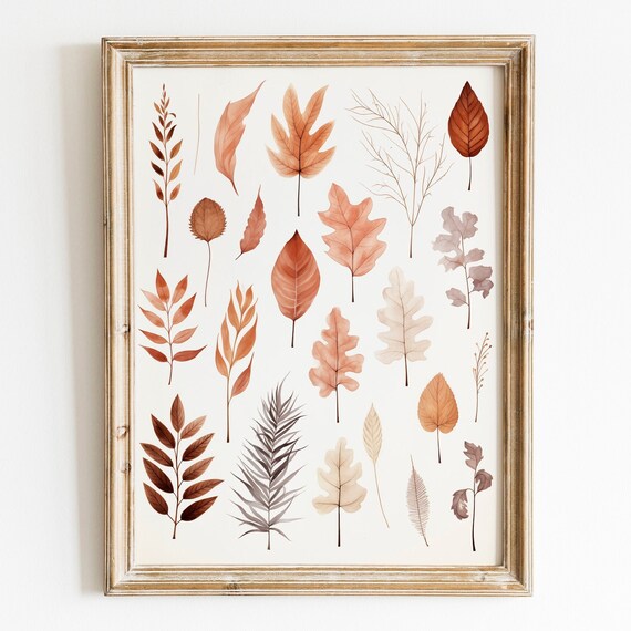 Rustic Fall Leaves Autumn Botanical Print