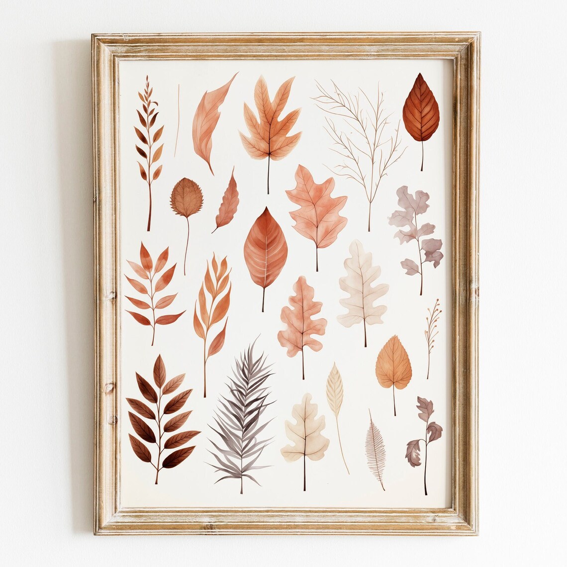 Rustic Fall Leaves Autumn Botanical Print