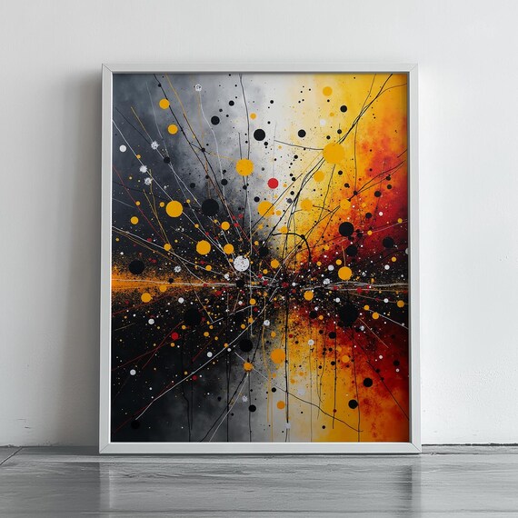 Modern Abstract Splatter Wall Art Bold Colorful Painting Print Dramatic Expressionist Decor Contemporary Statement Artwork 216