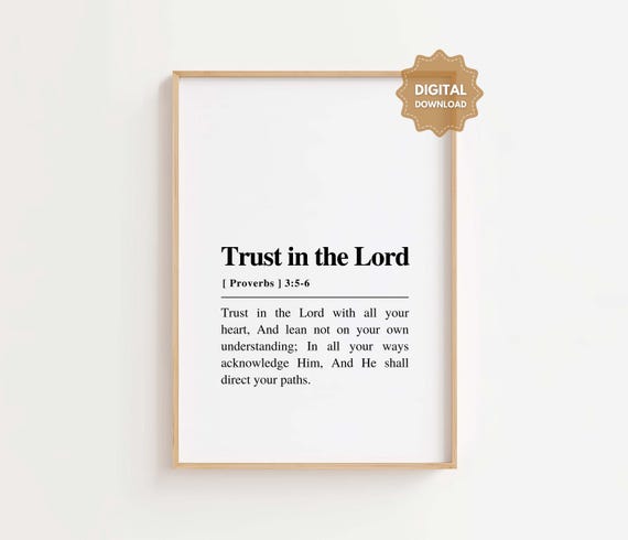 Proverbs 3:5-6 Trust In The Lord, Bible Verse Art Print