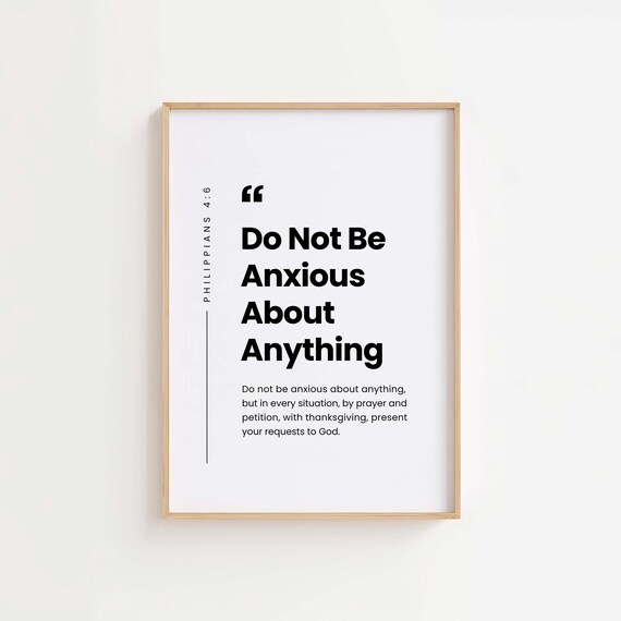 Philippians 46 Niv Do Not Be Anxious About Anything Christian Wall Art Bible Verse Print Scripture