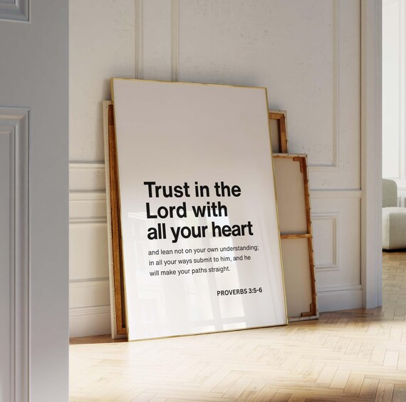 Proverbs 356 Trust In The Lord With All Your Heart Verse Poster