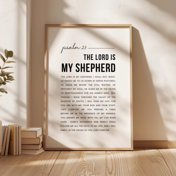 Psalm 23 Christian Scripture Art Print